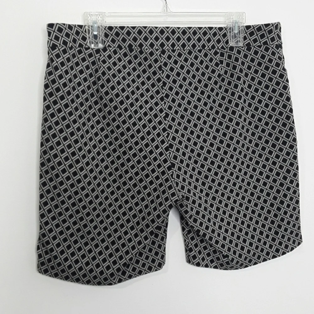 Land 'N Sea Black White Diamond Pull On Bermudas EUC sz 3X